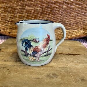 Rooster pitcher Marshall pottery decor